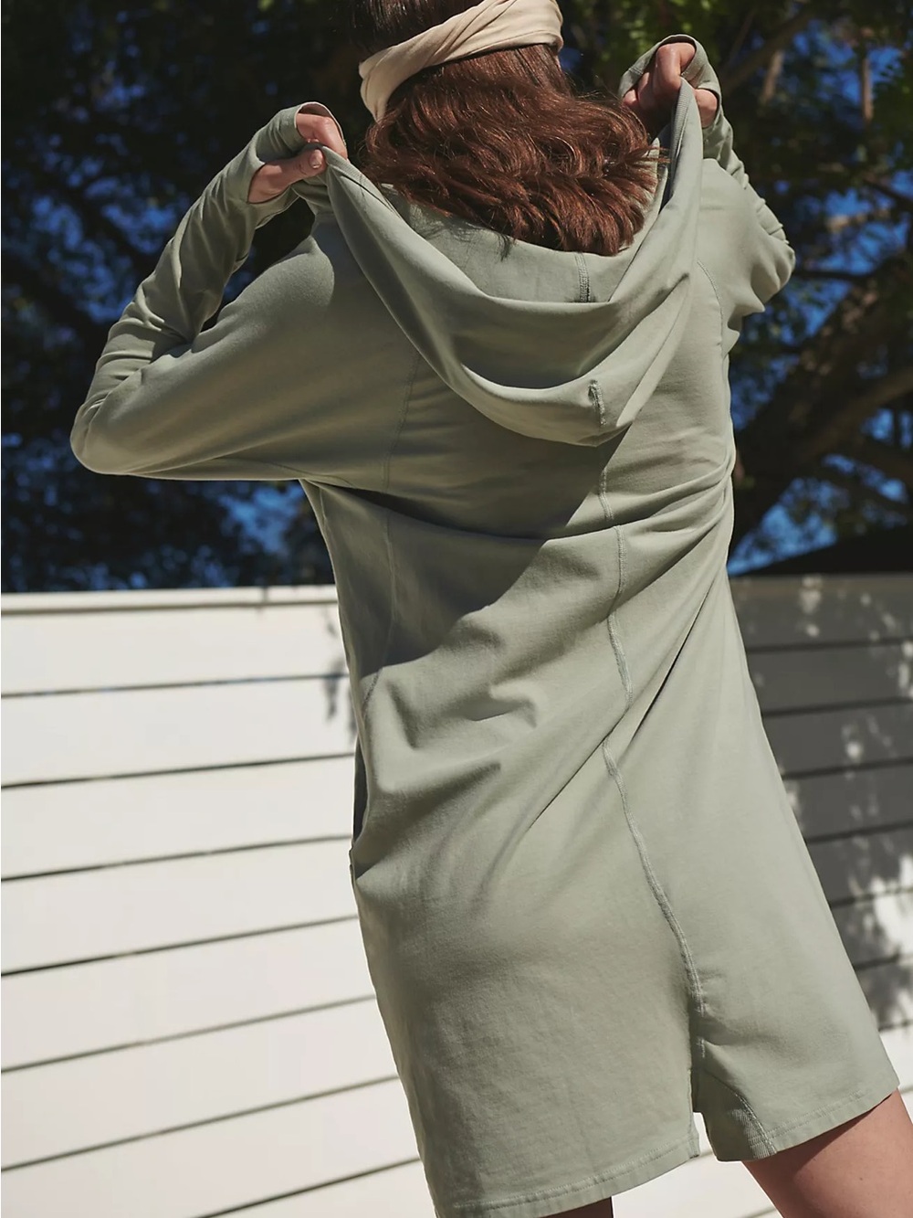 FP Movement by Free People Olive Hooded Long Sleeve Romper with Pockets - Picture 4 of 5